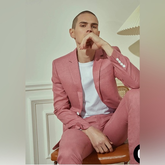 Elegant Men's Rose Suit Set - Picture 11 of 12